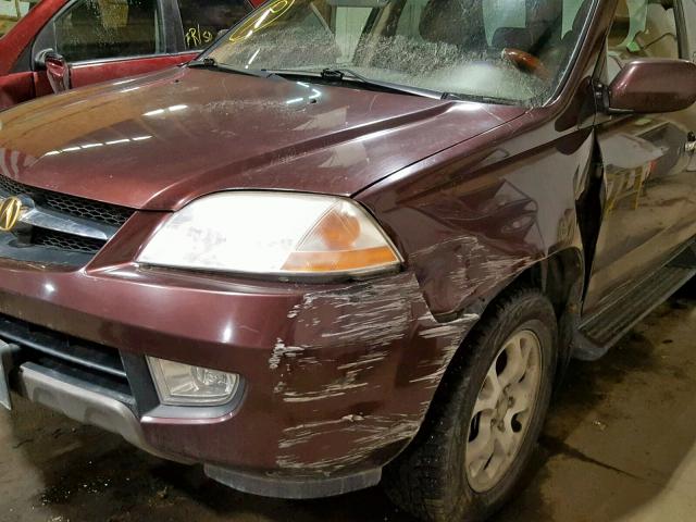 2HNYD18881H521207 - 2001 ACURA MDX TOURIN MAROON photo 9