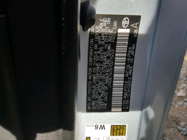 JTKDE167670215222 - 2007 TOYOTA SCION TC Mavi foto 10