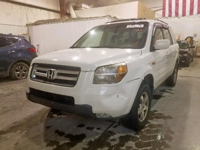 2HKYF185X7H507296 - 2007 HONDA PILOT EXL WHITE photo 2