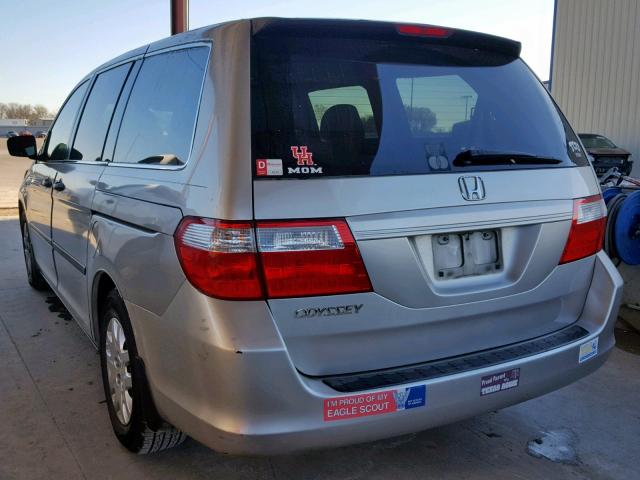 5FNRL38237B115192 - 2007 HONDA ODYSSEY LX GRAY photo 3