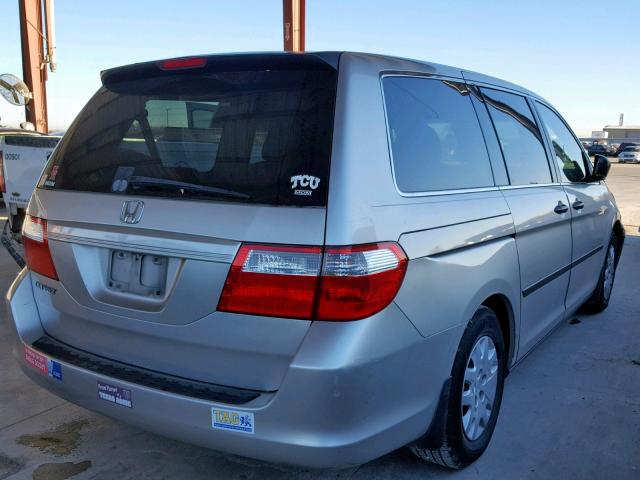 5FNRL38237B115192 - 2007 HONDA ODYSSEY LX GRAY photo 4