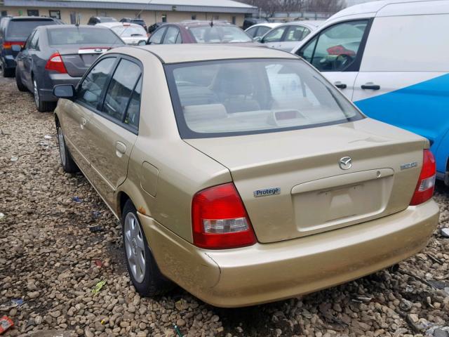 JM1BJ225710444536 - 2001 MAZDA PROTEGE LX TAN photo 3