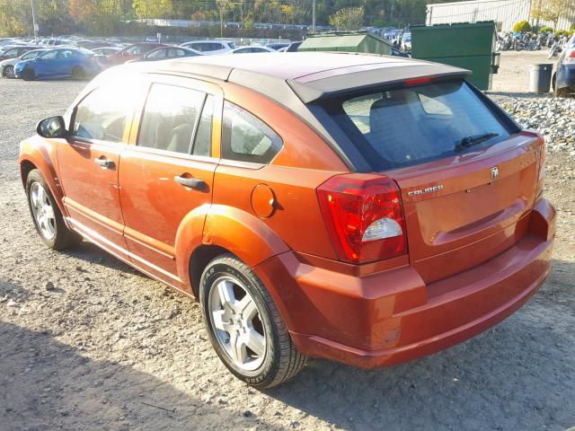 1B3HB48B37D159772 - 2007 DODGE CALIBER SX ORANGE photo 3