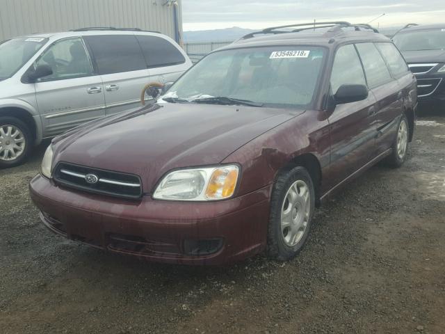 4S3BH6358Y6311177 - 2000 SUBARU LEGACY L MAROON photo 2