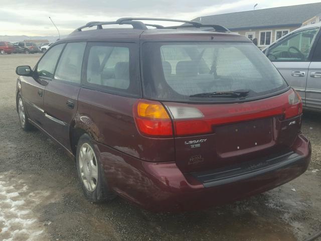 4S3BH6358Y6311177 - 2000 SUBARU LEGACY L MAROON photo 3