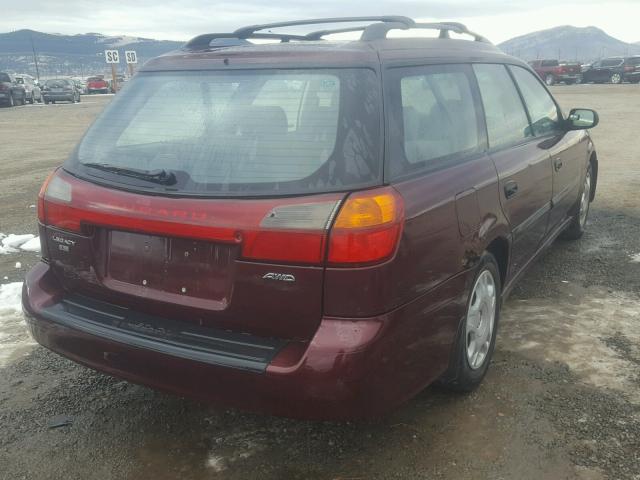 4S3BH6358Y6311177 - 2000 SUBARU LEGACY L MAROON photo 4