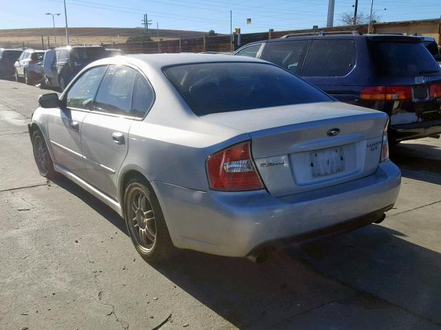 4S3BL676654219591 - 2005 SUBARU LEGACY GT SILVER photo 3