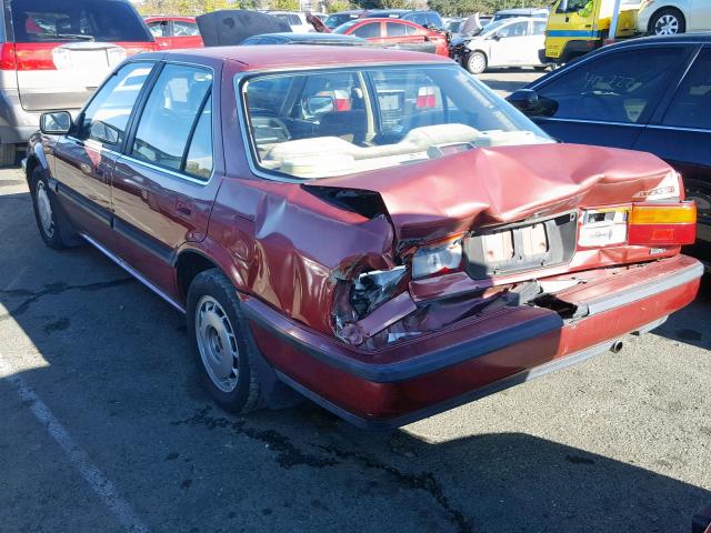 JHMCA5645KC014543 - 1989 HONDA ACCORD LXI RED photo 3