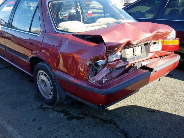 JHMCA5645KC014543 - 1989 HONDA ACCORD LXI RED photo 9