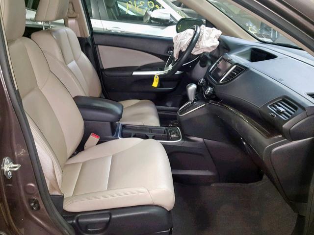 2HKRM4H77FH610493 - 2015 HONDA CR-V EXL BROWN photo 5