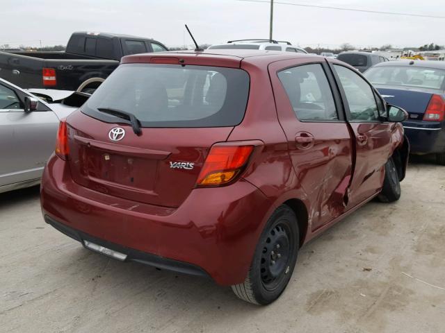 VNKKTUD33HA081732 - 2017 TOYOTA YARIS L MAROON photo 4