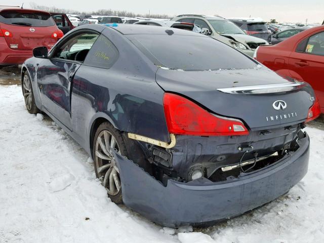 JNKCV64E68M104700 - 2008 INFINITI G37 BASE BLUE photo 3