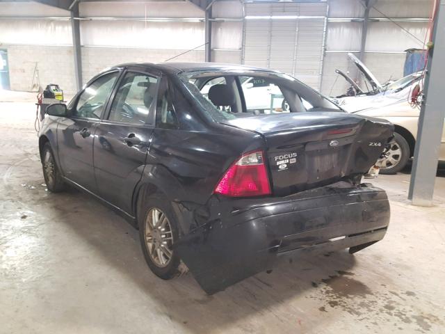 1FAHP34N36W256859 - 2006 FORD FOCUS ZX4 BLACK photo 3