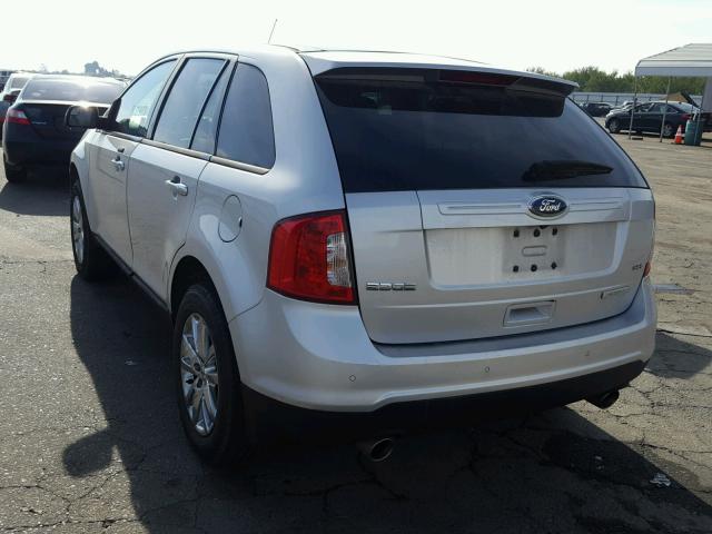 2FMDK3JC0BBB32176 - 2011 FORD EDGE SEL SILVER photo 3