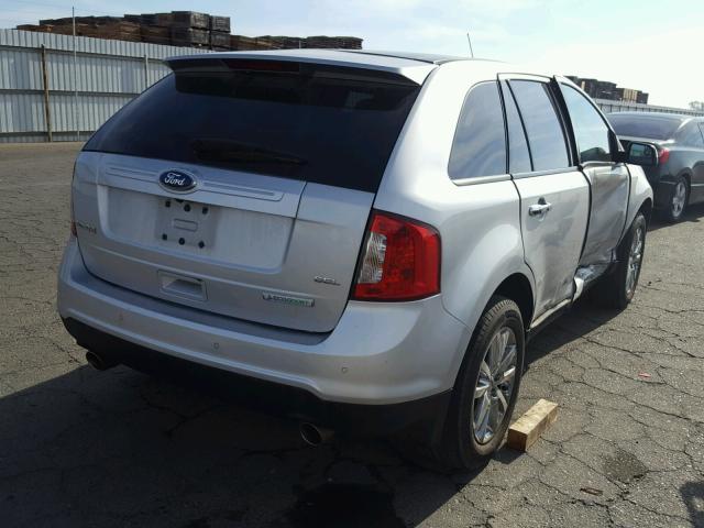 2FMDK3JC0BBB32176 - 2011 FORD EDGE SEL SILVER photo 4