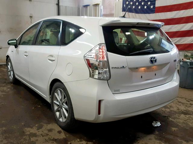 JTDZN3EU3C3111943 - 2012 TOYOTA PRIUS V WHITE photo 3