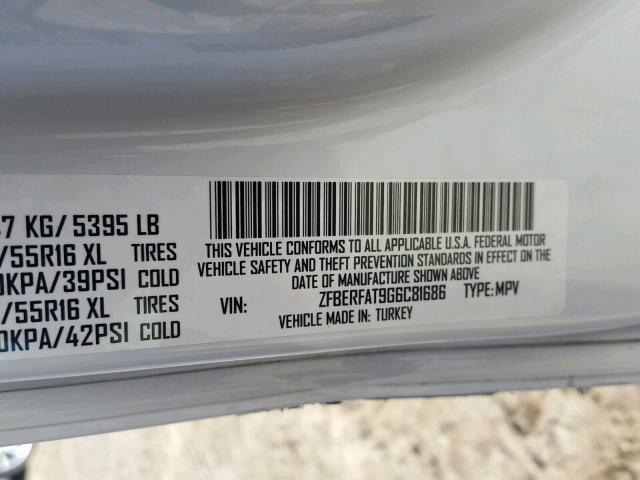 ZFBERFAT9G6C81686 - 2016 RAM PROMASTER 白色 照片 10