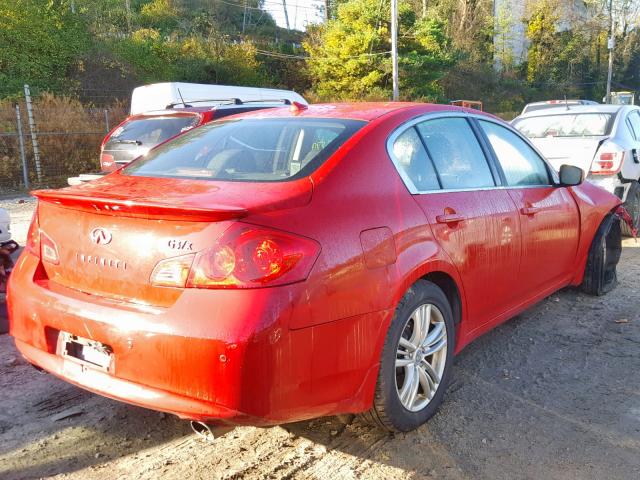 JN1CV6AR5BM400536 - 2011 INFINITI G37 RED photo 4