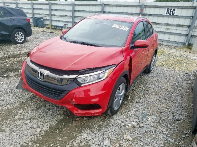 3CZRU5H5XKM706153 - 2019 HONDA HR-V EX RED photo 2