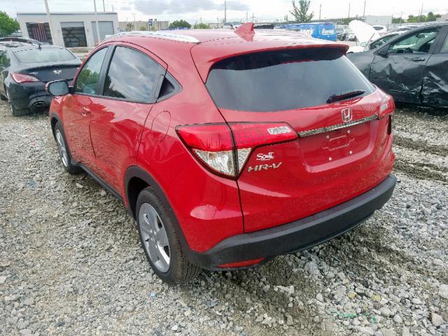 3CZRU5H5XKM706153 - 2019 HONDA HR-V EX RED photo 3