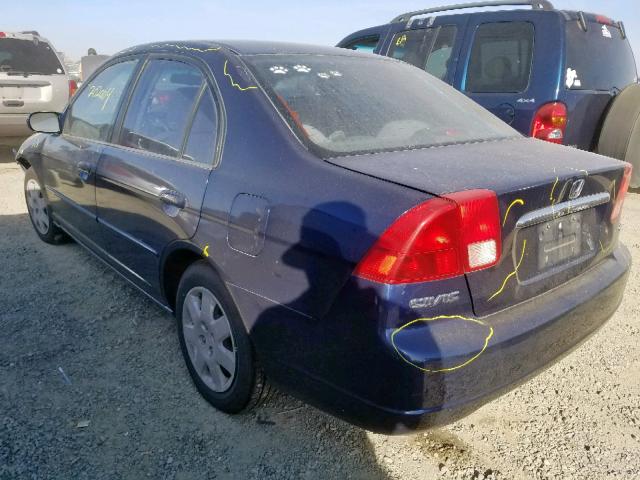 JHMES26761S000086 - 2001 HONDA CIVIC EX BLUE photo 3