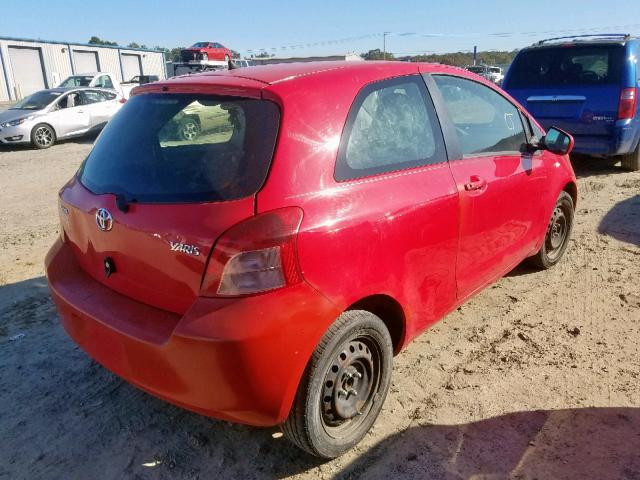 JTDJT923385216964 - 2008 TOYOTA YARIS RED photo 4