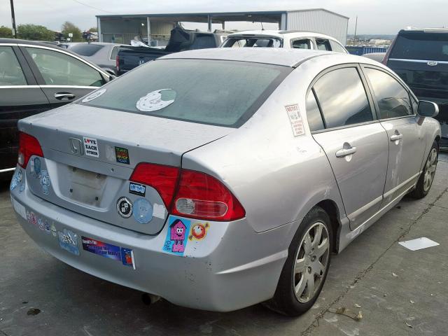 1HGFA16517L064722 - 2007 HONDA CIVIC LX SILVER photo 4