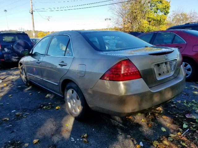 1HGCM56456A006339 - 2006 HONDA ACCORD LX TAN photo 3