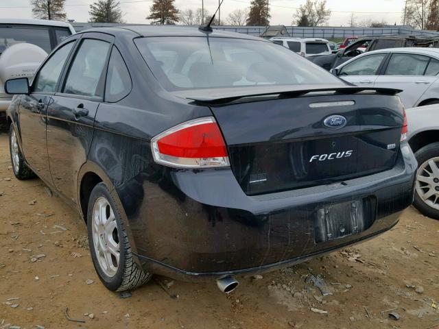 1FAHP36N69W263127 - 2009 FORD FOCUS SES BLACK photo 3