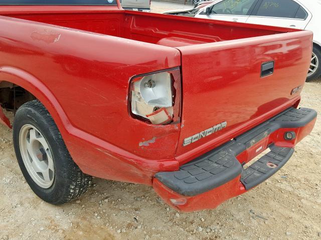 1GTCS195818157306 - 2001 GMC SONOMA RED photo 9