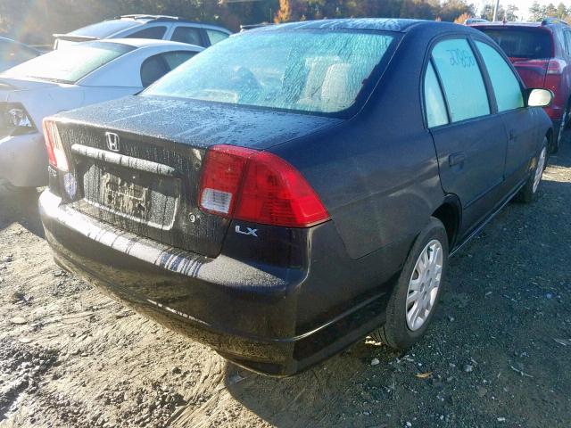 2HGES16585H580773 - 2005 HONDA CIVIC LX BLACK photo 4