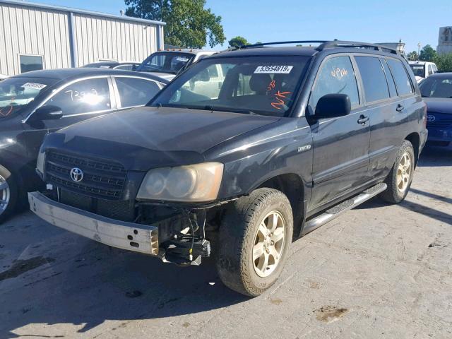 JTEGF21A010006250 - 2001 TOYOTA HIGHLANDER BLACK photo 2