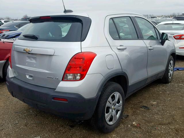 3GNCJKSB5GL264520 - 2016 CHEVROLET TRAX LS SILVER photo 4