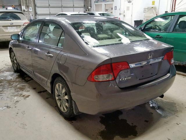 19XFA1F92AE000237 - 2010 HONDA CIVIC EXL GRAY photo 3