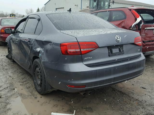 3VWWA7AJ6FM342529 - 2015 VOLKSWAGEN JETTA TDI GRAY photo 3