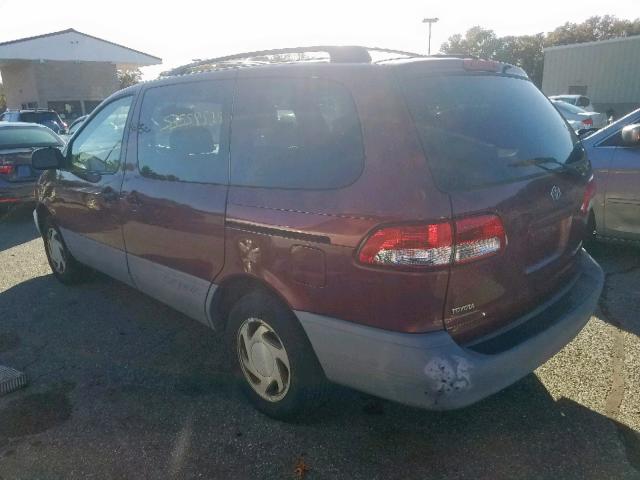 4T3ZF13C71U333262 - 2001 TOYOTA SIENNA LE BURGUNDY photo 3