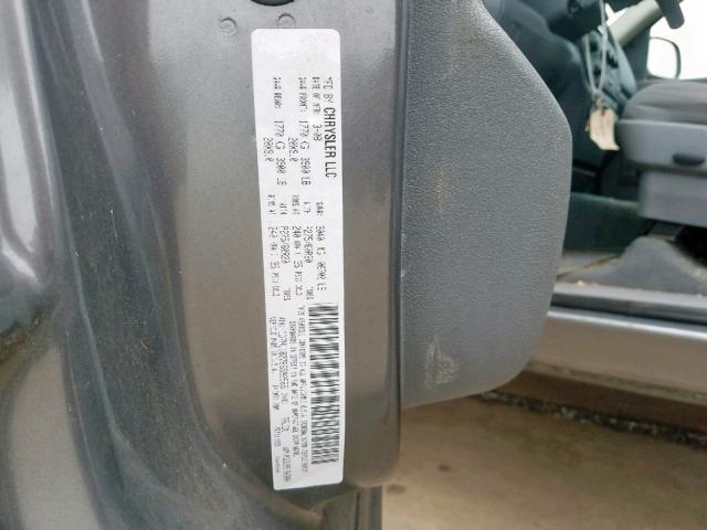 1D7HU18278S592585 - 2008 DODGE RAM 1500 S GRAY photo 10