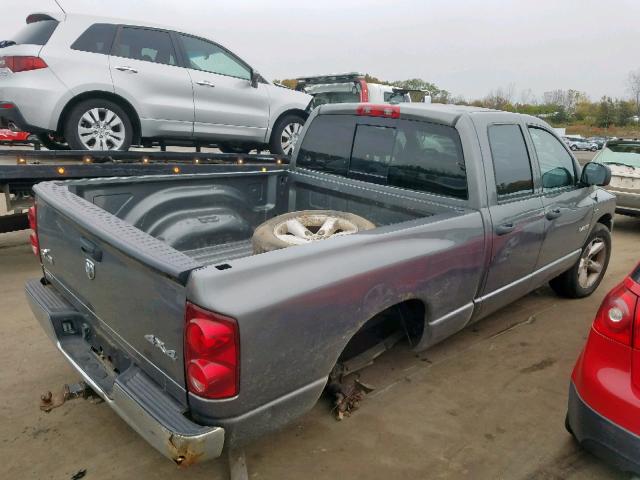 1D7HU18278S592585 - 2008 DODGE RAM 1500 S GRAY photo 4