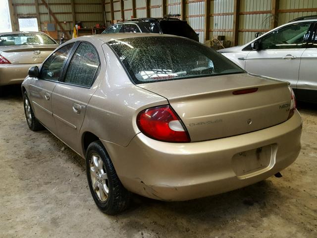 1C3ES46C52D644540 - 2002 CHRYSLER NEON LE BEIGE photo 3