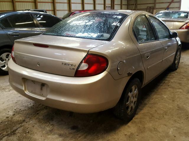 1C3ES46C52D644540 - 2002 CHRYSLER NEON LE BEIGE photo 4