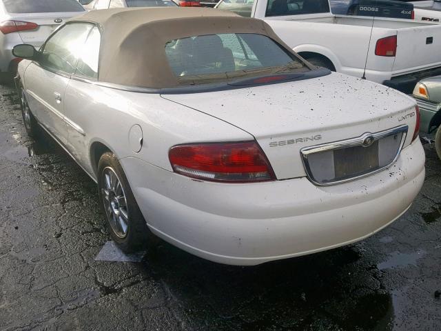 1C3EL65R75N503627 - 2005 CHRYSLER SEBRING LI WHITE photo 3