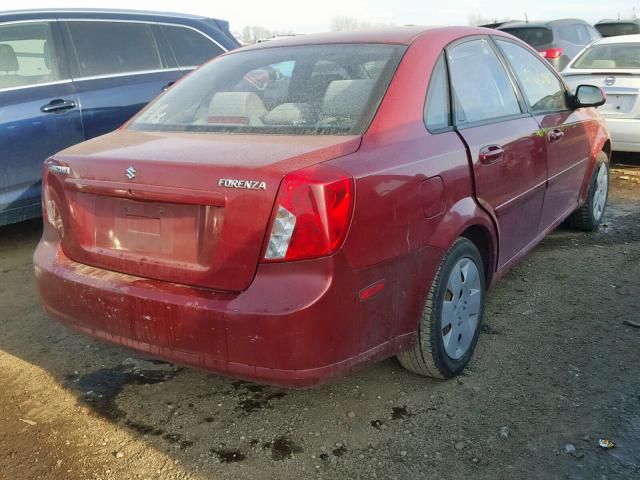 KL5JD56ZX6K362934 - 2006 SUZUKI FORENZA RED photo 4