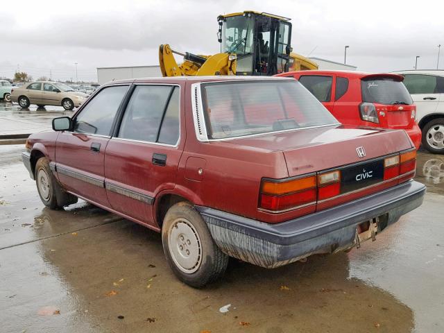 JHMEC463XHS017585 - 1987 HONDA CIVIC 1.5 MAROON photo 3