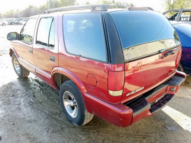 1GNCS13W32K151331 - 2002 CHEVROLET BLAZER RED photo 3