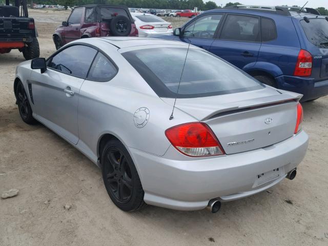 KMHHM65D15U168926 - 2005 HYUNDAI TIBURON SILVER photo 3