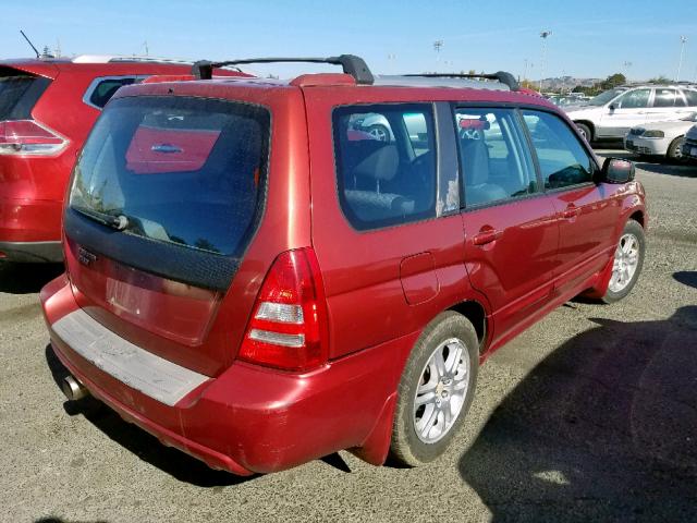 JF1SG69604H764989 - 2004 SUBARU FORESTER 2 MAROON photo 4