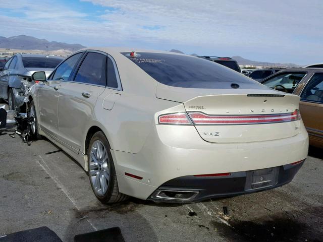 3LN6L2LU7ER827847 - 2014 LINCOLN MKZ HYBRID CREAM photo 3