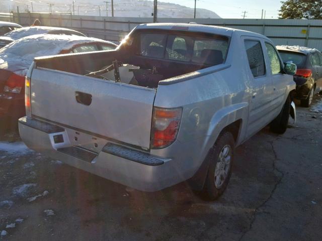 2HJYK16576H500145 - 2006 HONDA RIDGELINE SILVER photo 4