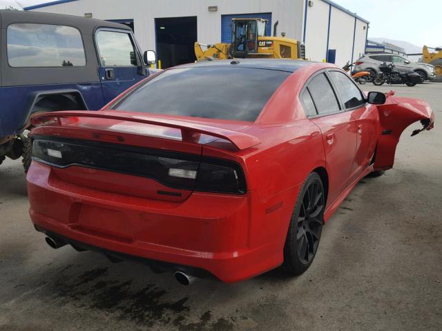 2C3CDXEJ5CH270213 - 2012 DODGE CHARGER SR RED photo 4