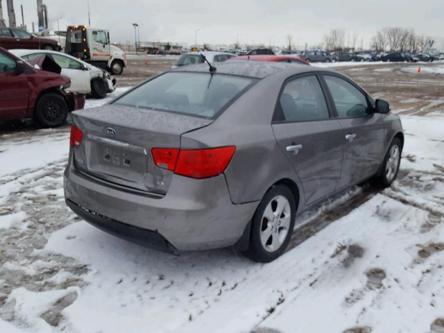 KNAFU4A29A5225055 - 2010 KIA FORTE EX GRAY photo 4